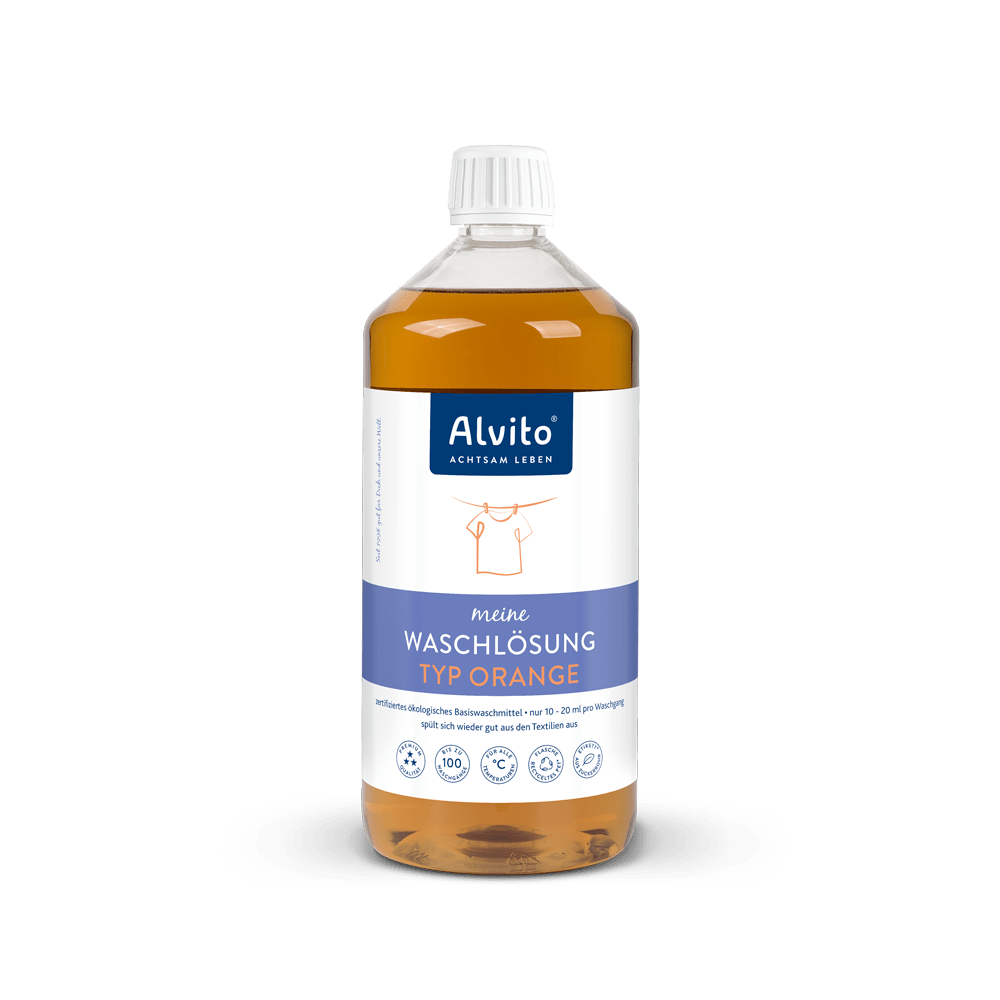 WaschSystem Startset Orange oder Neutral mit WaschRing, WaschLösung 1,0 Liter Typ Orange und Zubehör - Fitmacher aus der Natur