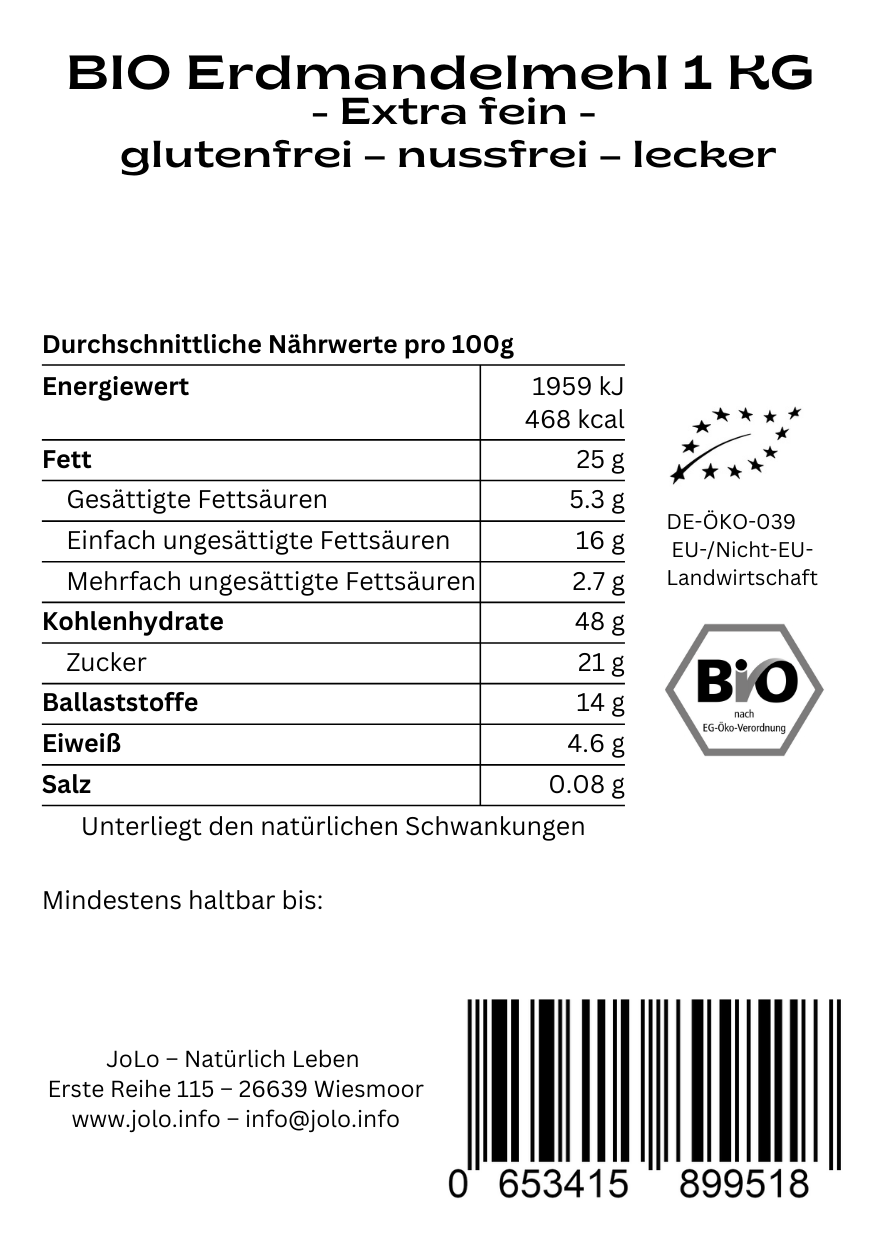 JoLo - Bio Erdmandelmehl - Extra fein