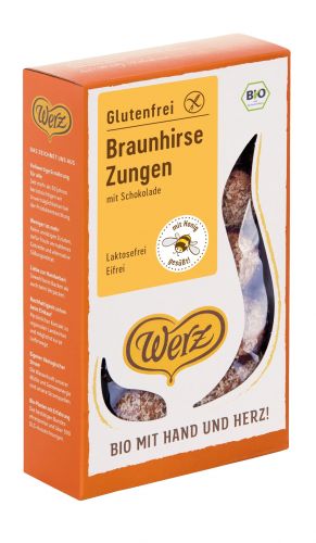 Bio Braunhirse Zungen Vollkornkekse mit Schokoglasur 150g - Fitmacher aus der Natur