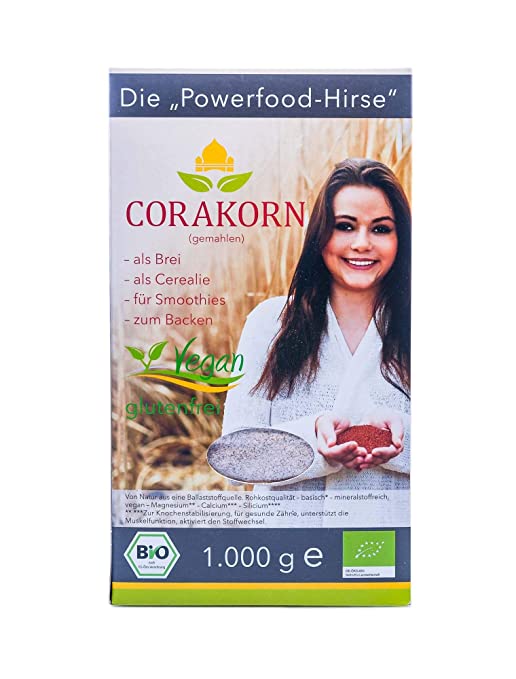Bio Corakornmehl "Fingerhirse" 1000g - Fitmacher aus der Natur