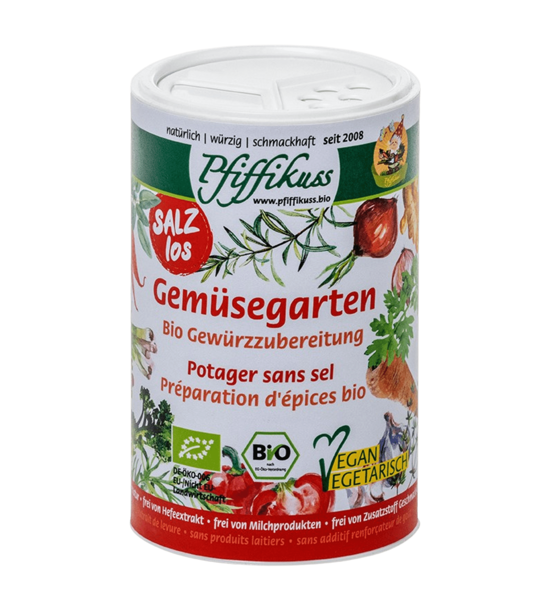 Bio Gewürzmischung Gemüsegarten ohne Salz „Pfiffikuss" - Fitmacher aus der Natur