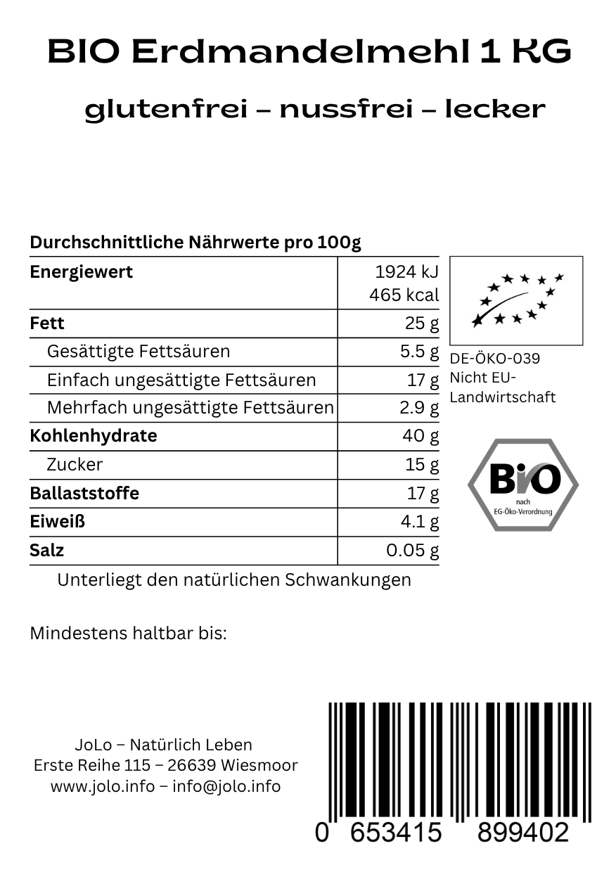 JoLo - Bio Erdmandelmehl - Fitmacher aus der Natur