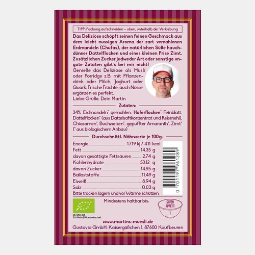 Martins Bio Erdmandel-Müsli - Das Deliziöse 750g - Martins Bio Erdmandel - Müsli - Das Deliziöse 750g - Fitmacher aus der Natur