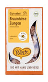 Bio Braunhirse Zungen Vollkornkekse mit Schokoglasur 150g